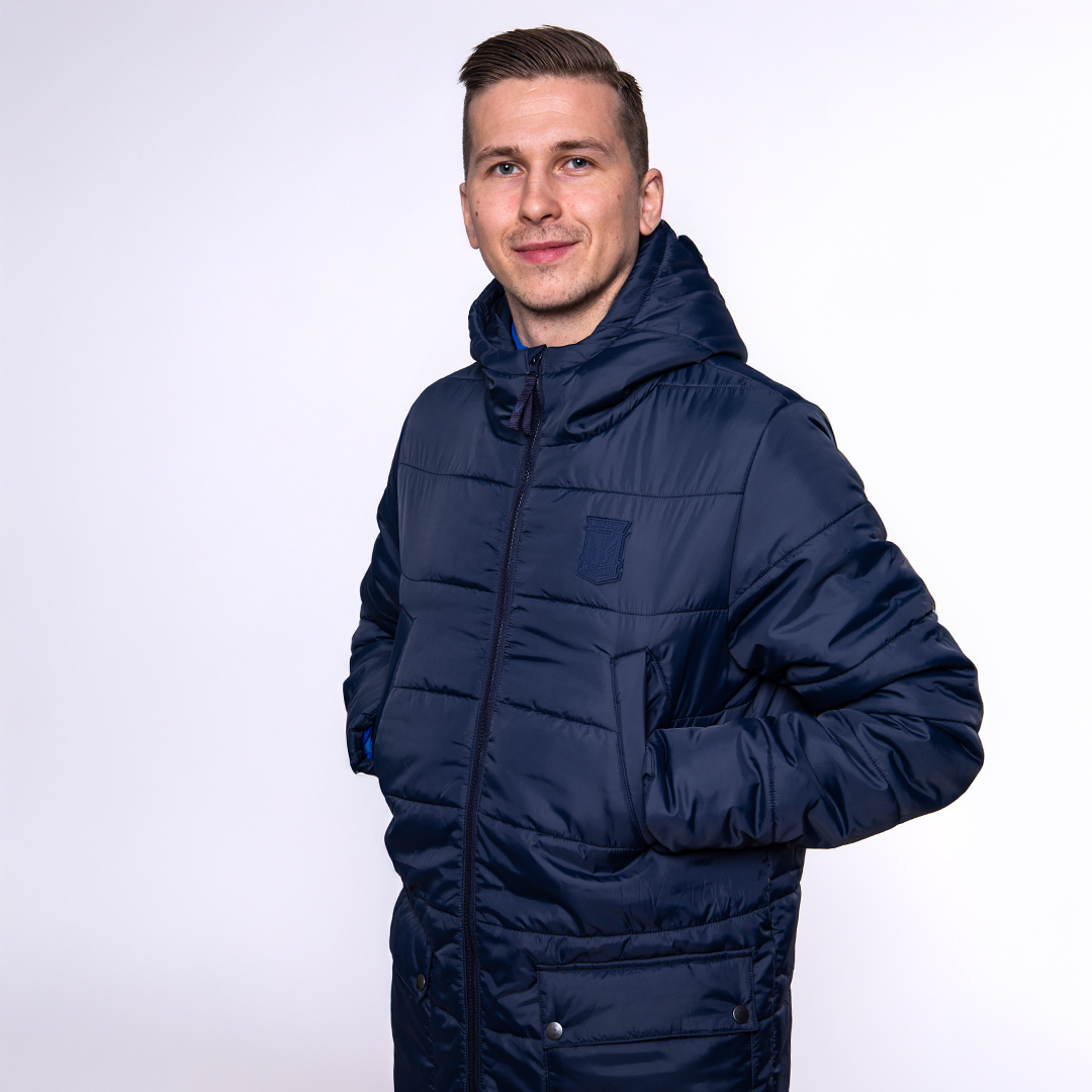 KURTKA ZIMOWA PRZEDŁUŻONA HERB GRANATOWA