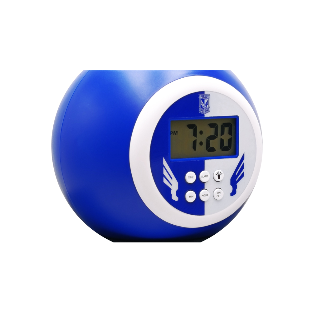 BUDZIK Z GRAJĄCYM HYMNEM I PROJEKCJĄ HERBU