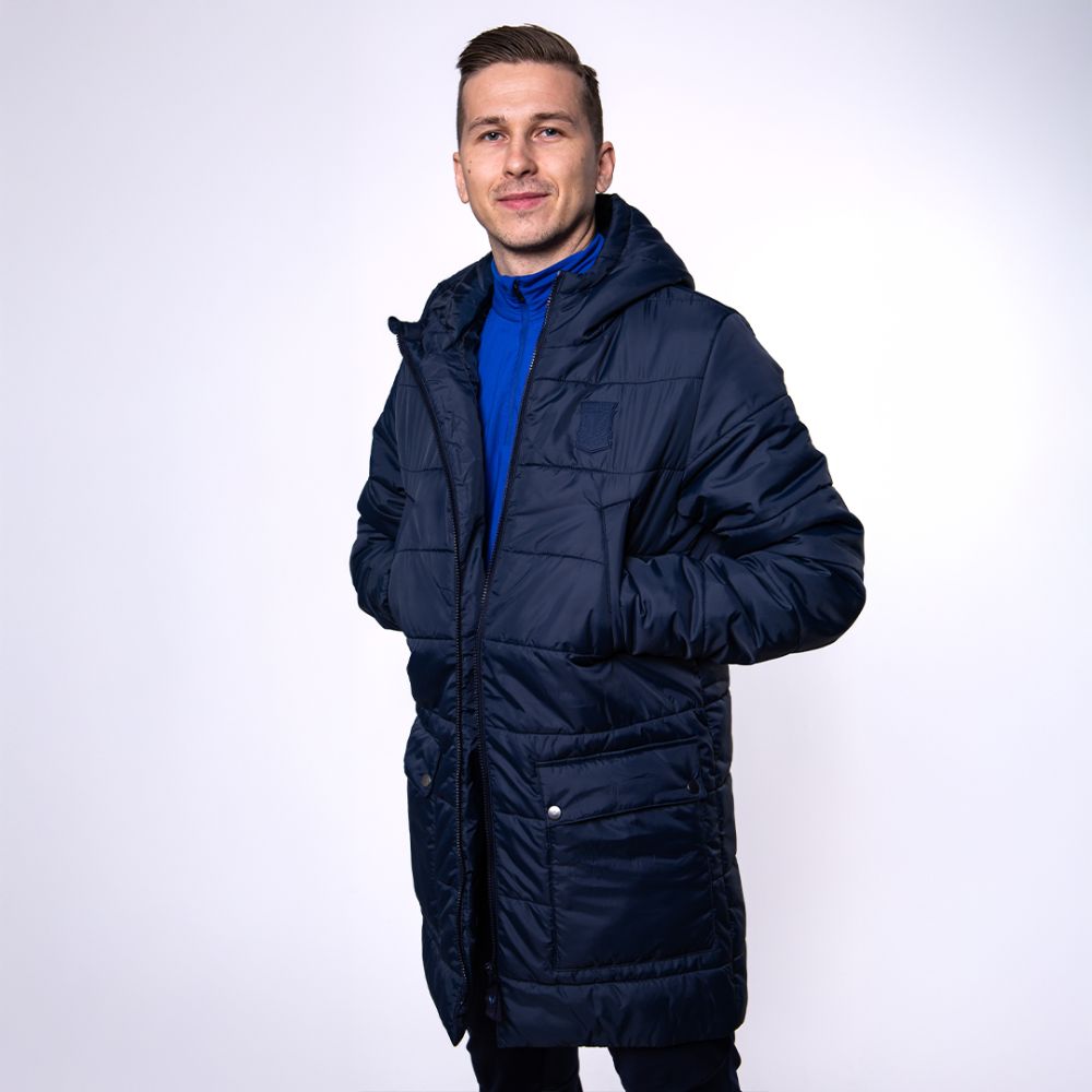 KURTKA ZIMOWA PRZEDŁUŻONA HERB GRANATOWA