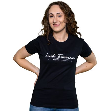 KOSZULKA DAMSKA LECH POZNAŃ SKRZYDŁA CZARNA