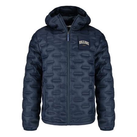 KURTKA ZIMOWA PIKOWANA Z RZEPEM GRANATOWA