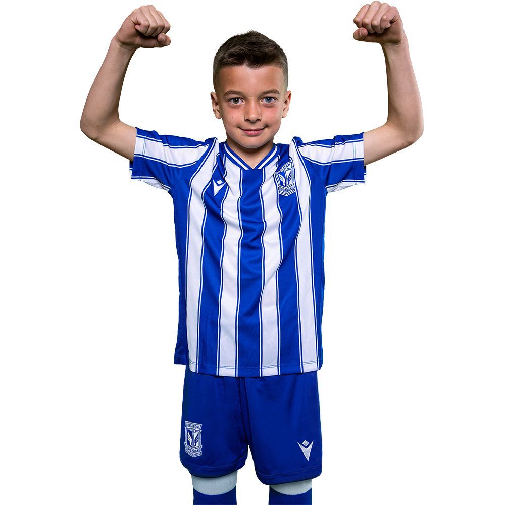 KOMPLET SPORTOWY MACRON ECO PASY NIEBIESKO-BIAŁY