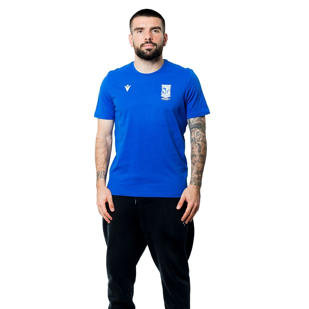 Koszulka Macron 100 herb niebieska