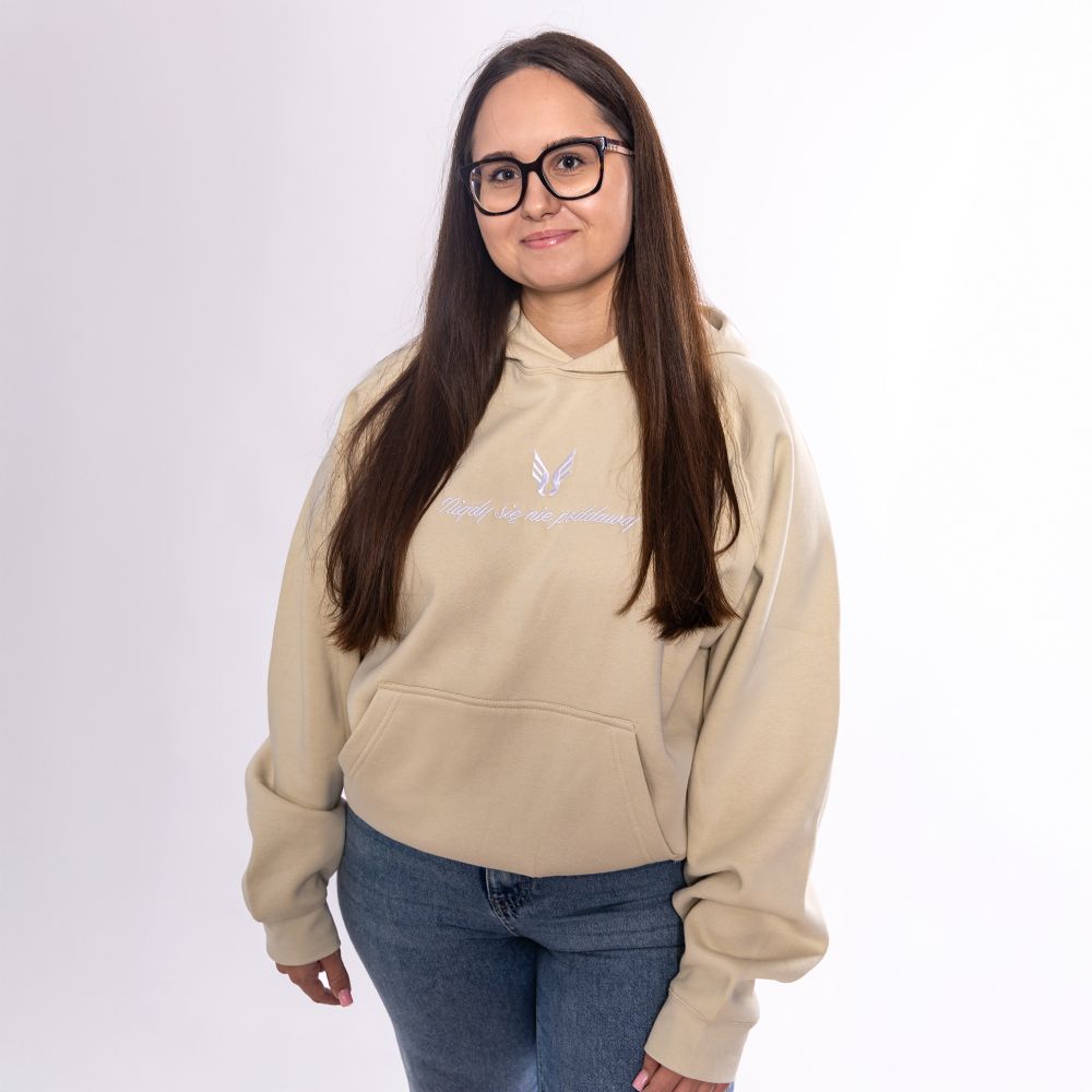 BLUZA DAMSKA BASIC OVERSIZE NSNP SKRZYDEŁKA BEŻOWA