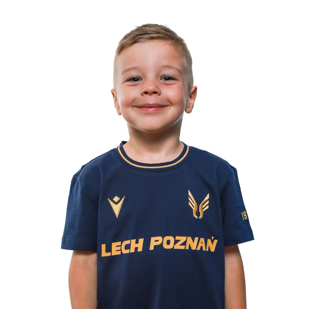 KOSZULKA DZIECIĘCA MACRON LECH POZNAŃ GRANATOWA FAN LINE