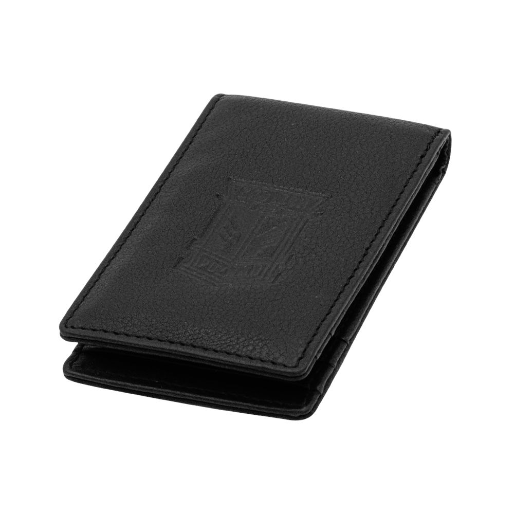 PORTFEL NA KARTY ZE SKÓRY BYDLĘCEJ HERB CZARNY